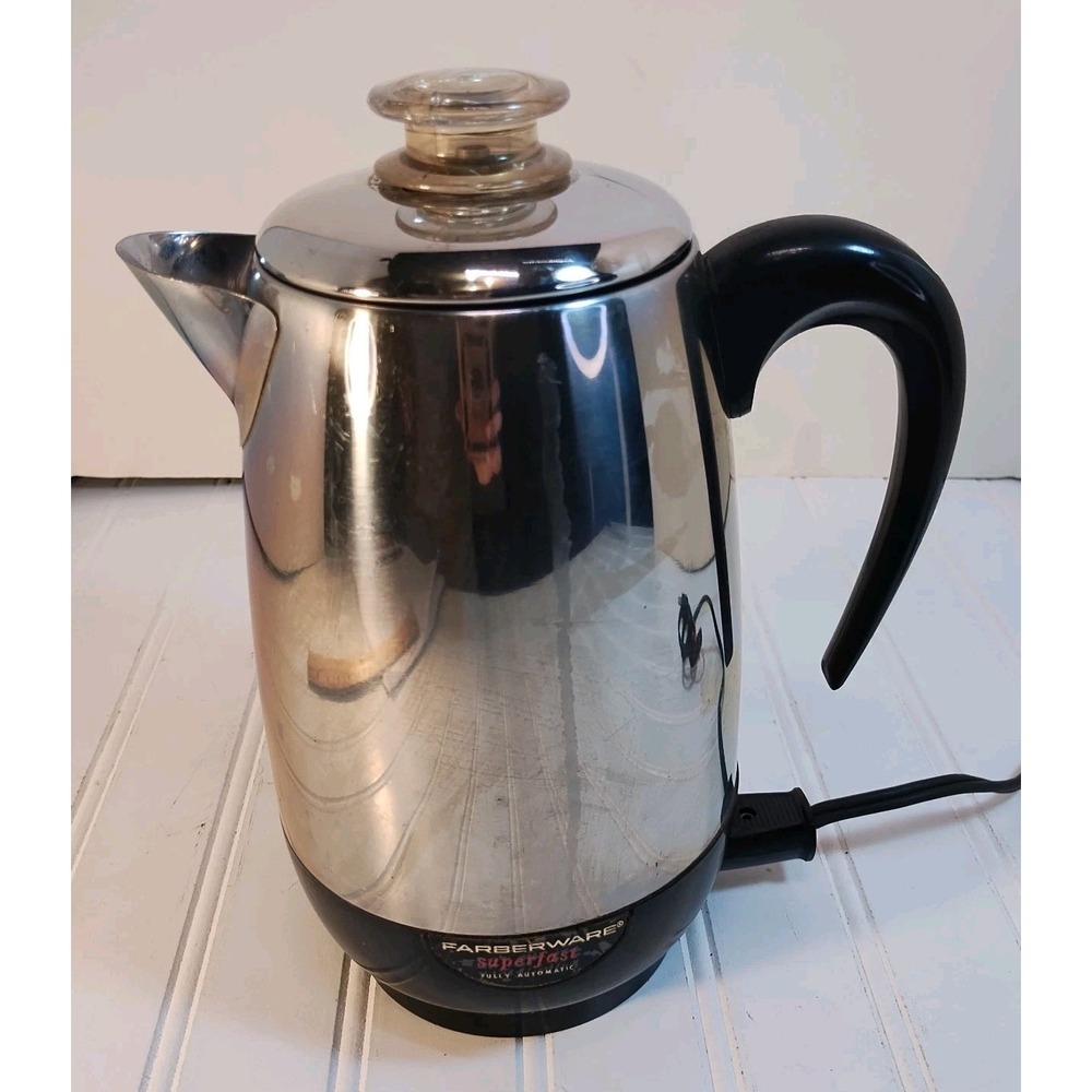 Vintage Farberware Electric Coffee Pot Percolator 2-8 Cup 138 Superfast Tested